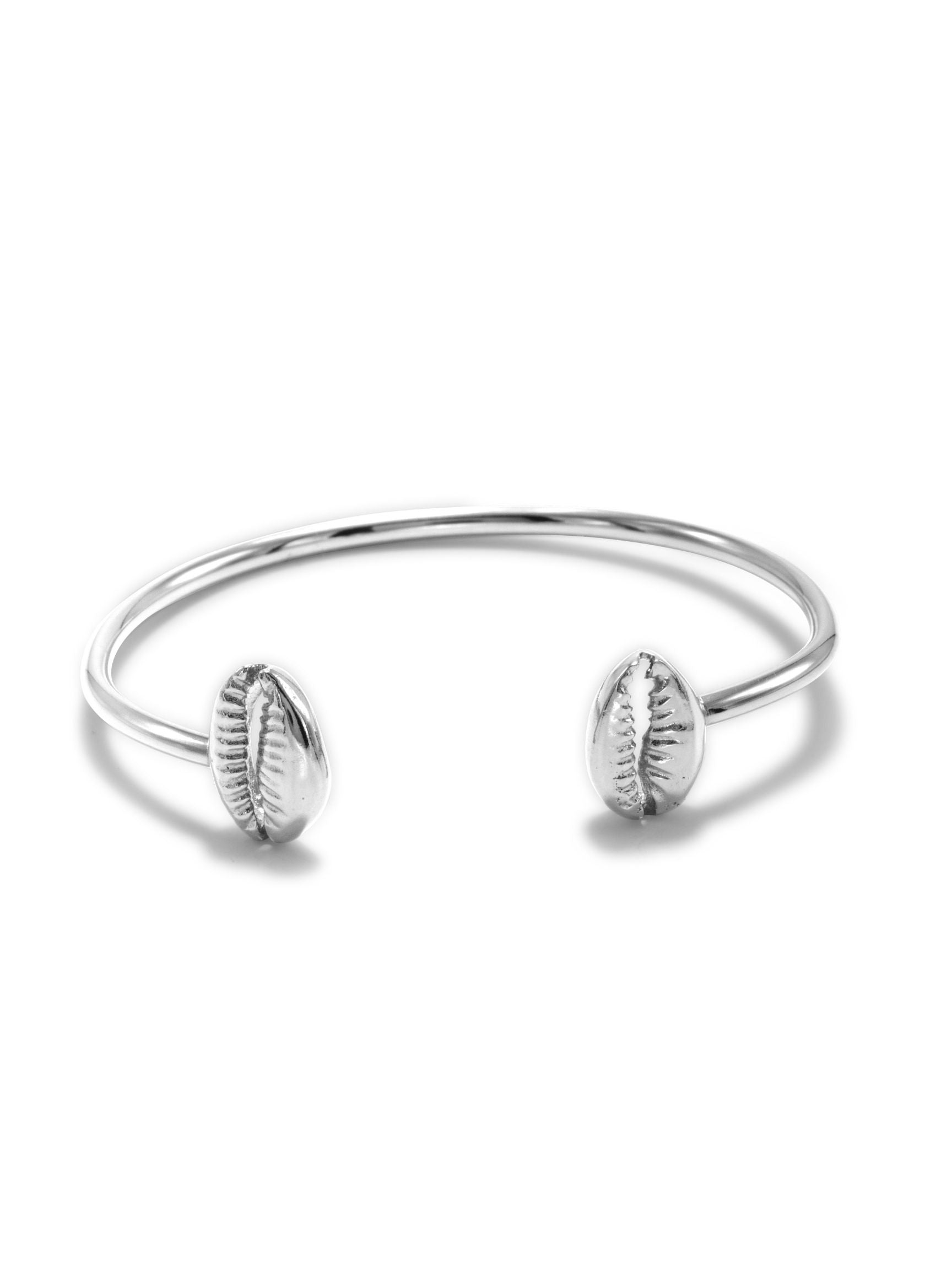 Silver Cowrie Shell Cuff Bracelet-Bracelets-JAREDJAMIN Jewelry Online-JAREDJAMIN