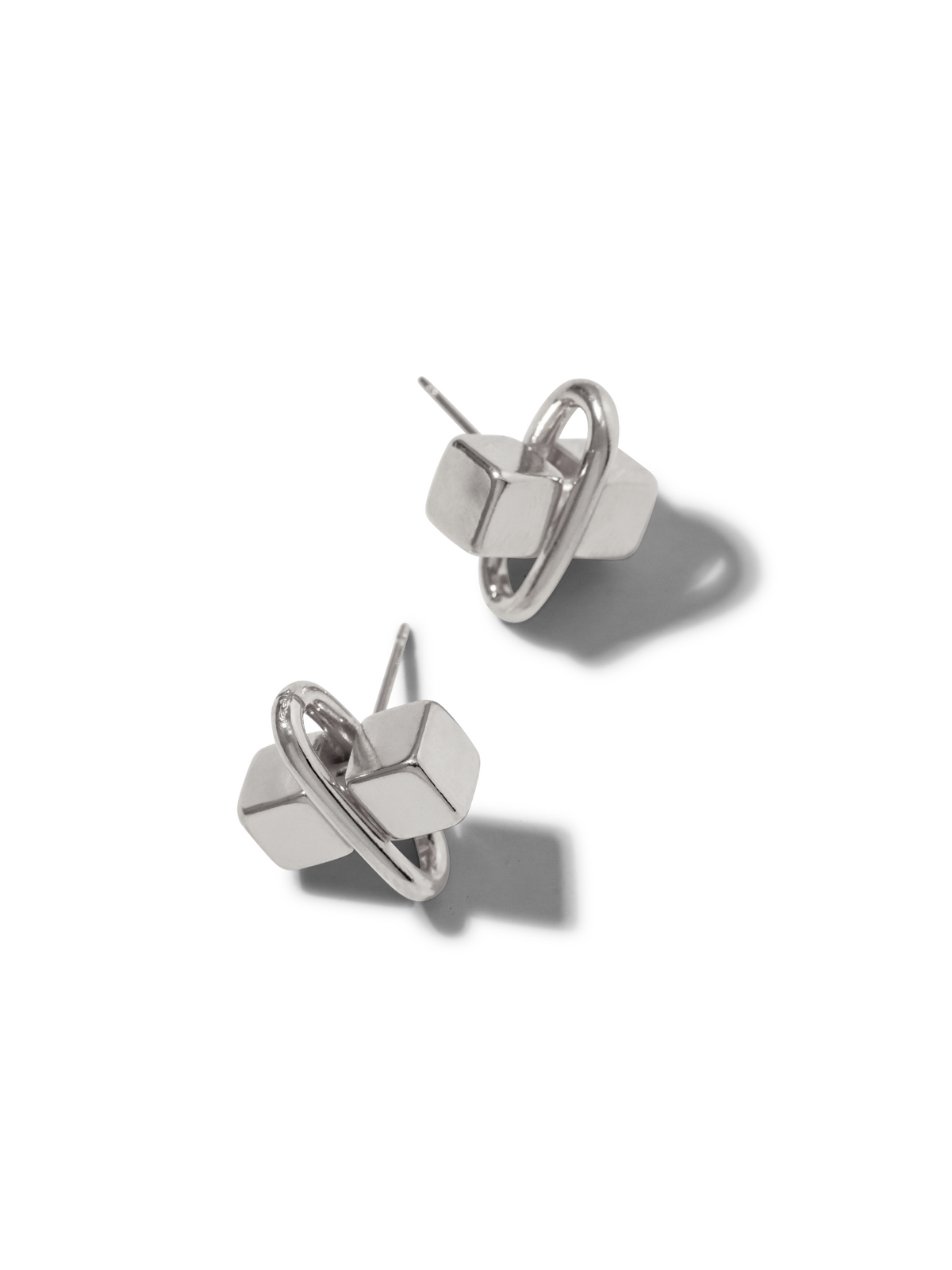 Silver Blockbuster Stud Earrings-Earrings-JAREDJAMIN Jewelry Online-JAREDJAMIN - Fashion Jewelry &amp; Accessories