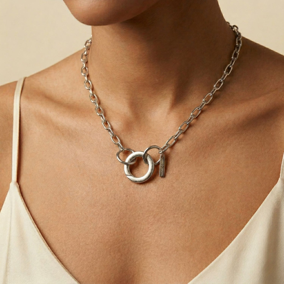 Silver Chain Reaction Connector Necklace