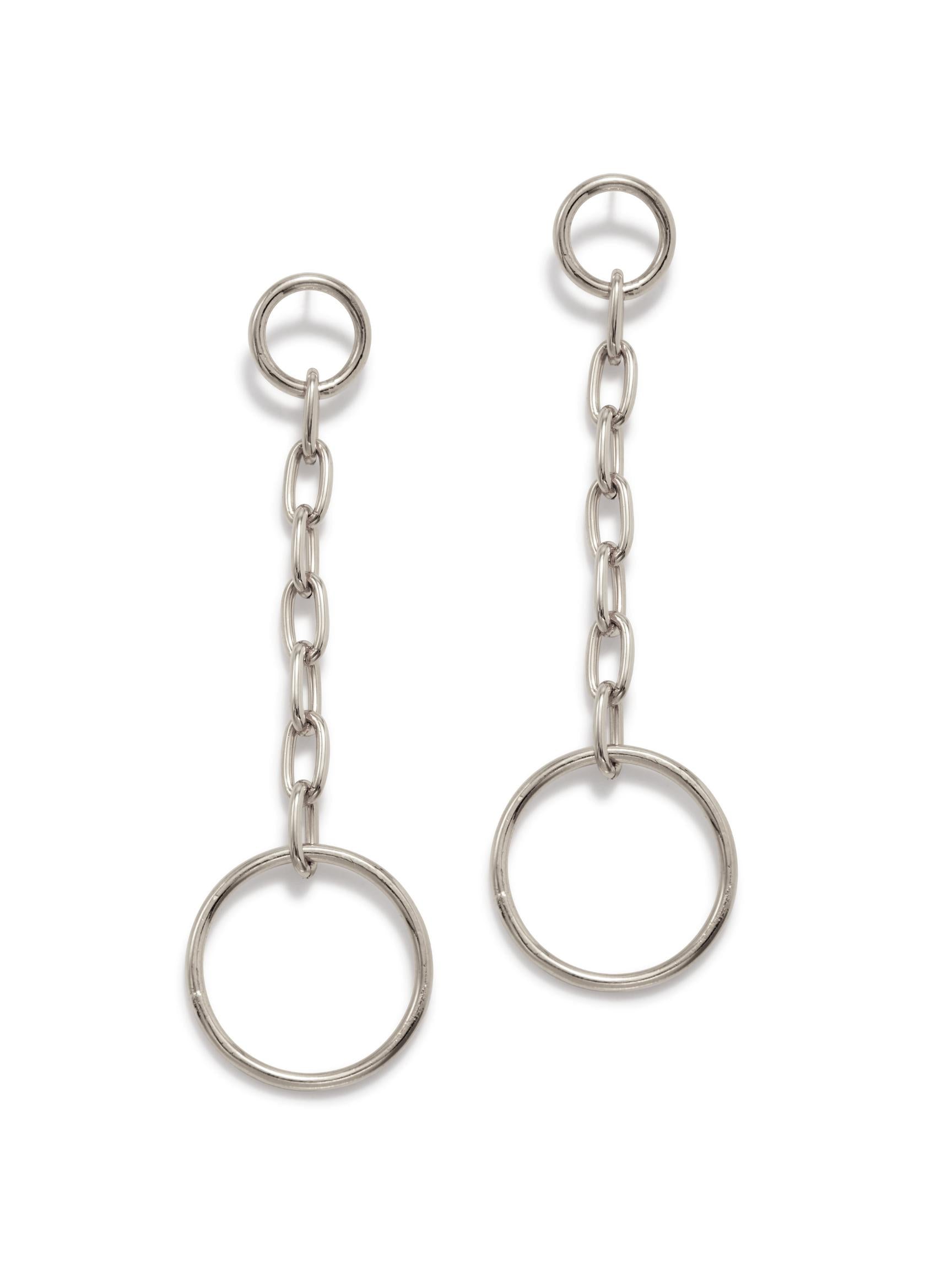 Silver Chain Reaction Drop Earrings-Earrings-JAREDJAMIN Jewelry Online-JAREDJAMIN