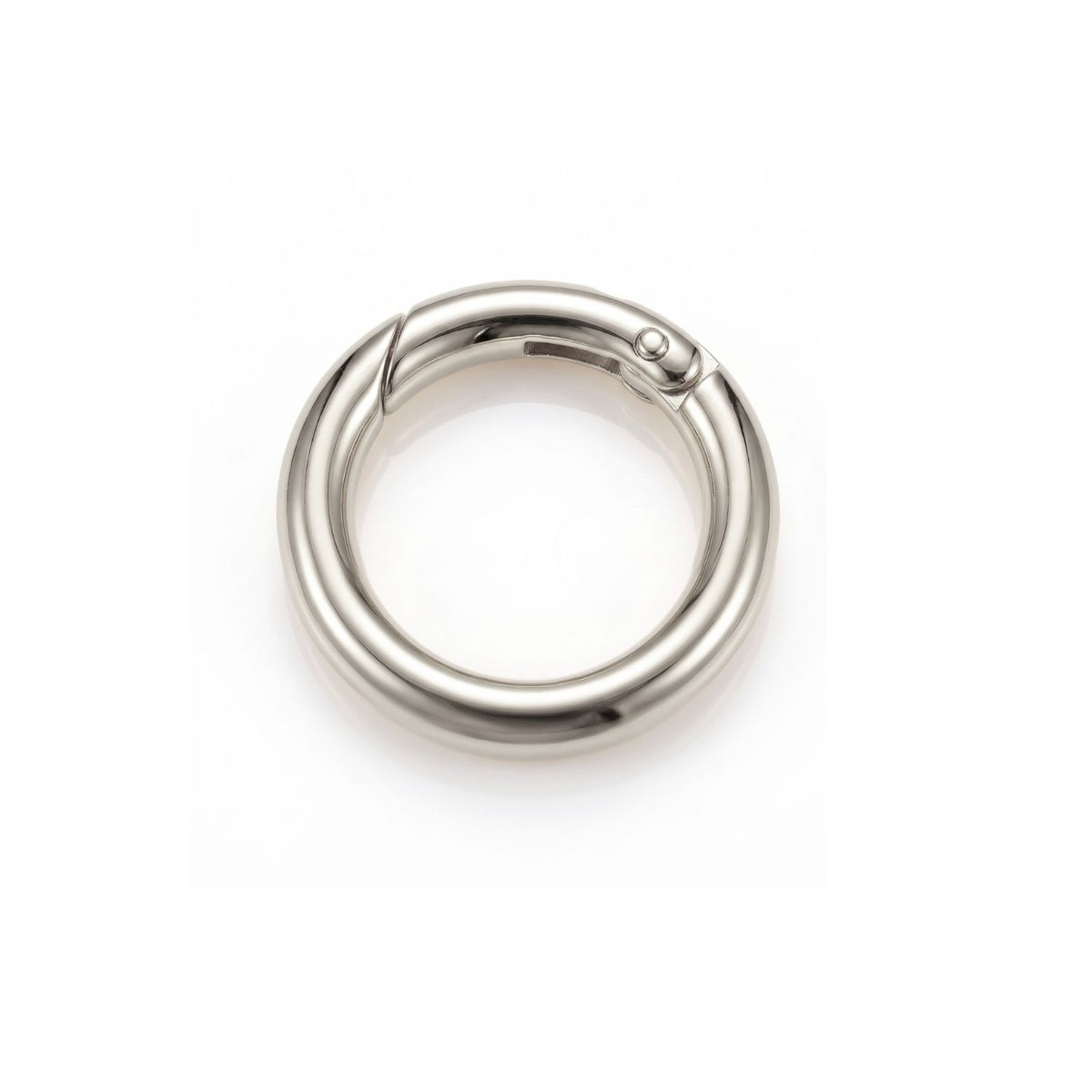 Cierre de clic circular grande de plata