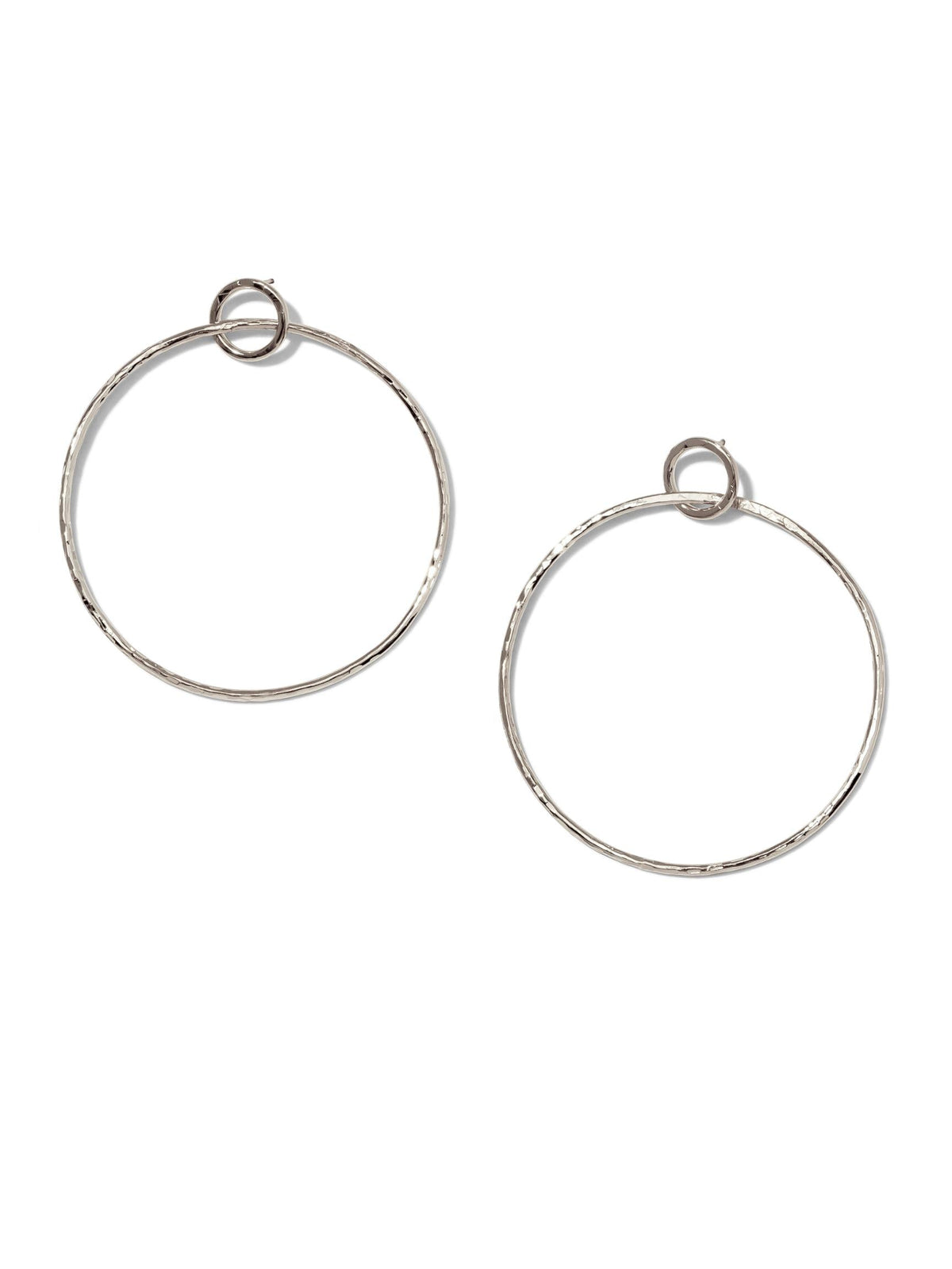 Silver Ellen Textured Hoop Earrings-Earrings-JAREDJAMIN Jewelry Online-JAREDJAMIN