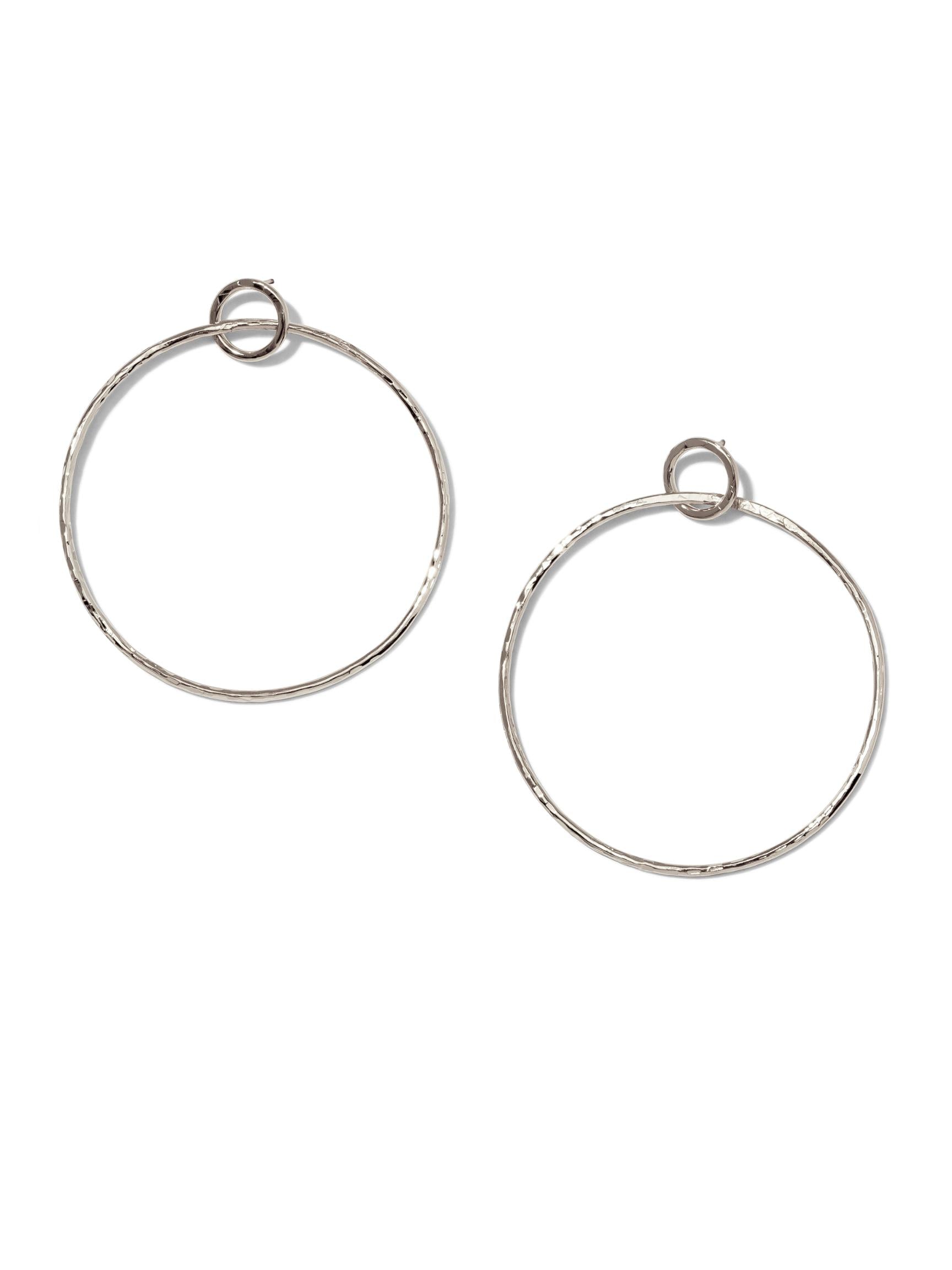 Silver Ellen Textured Hoop Earrings-Earrings-JAREDJAMIN Jewelry Online-JAREDJAMIN