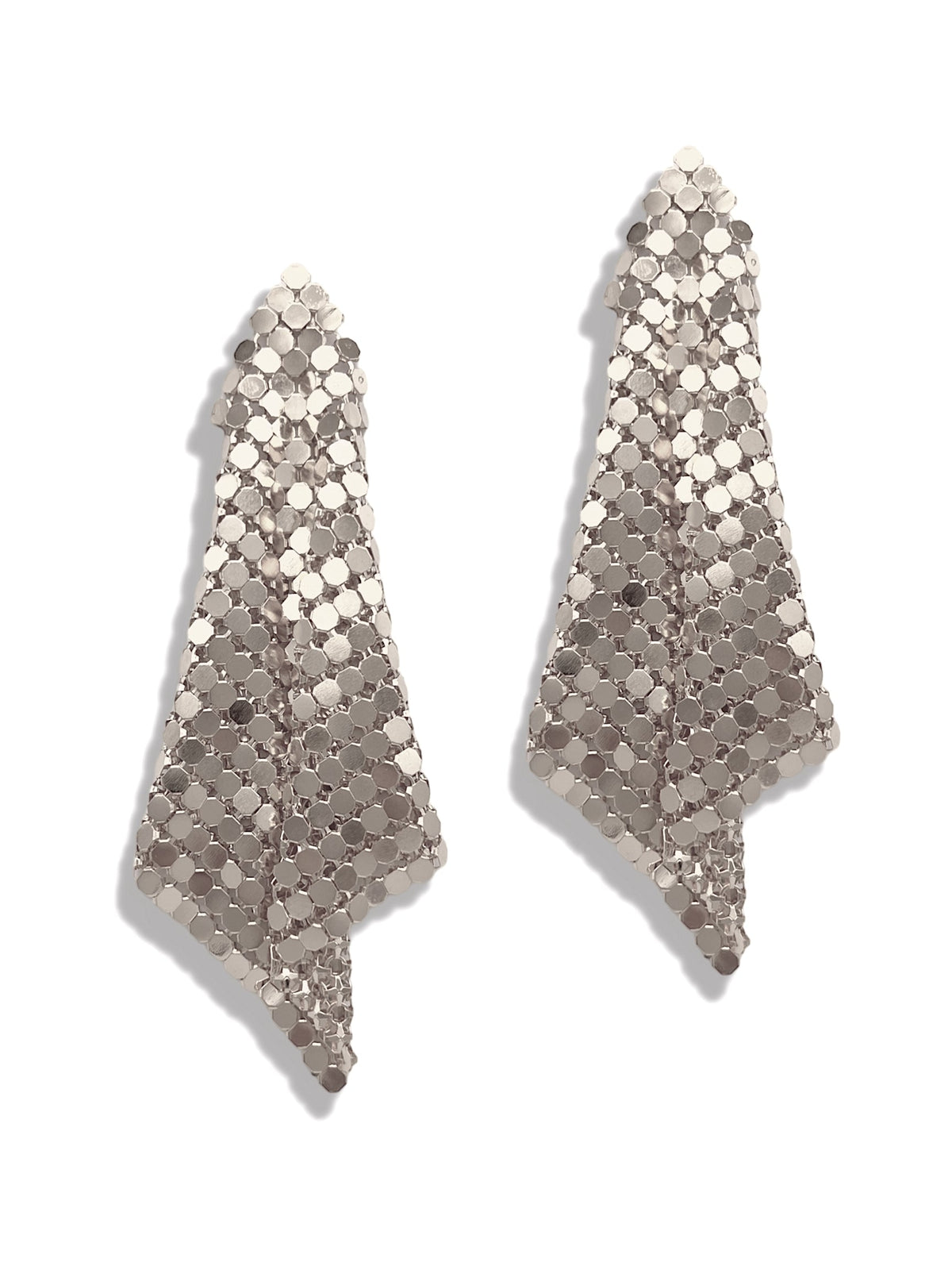 Gold Fazzoletto Chainmail Post Earrings-Earrings-JAREDJAMIN Jewelry Online-Silver-JAREDJAMIN - Fashion Jewelry &amp; Accessories