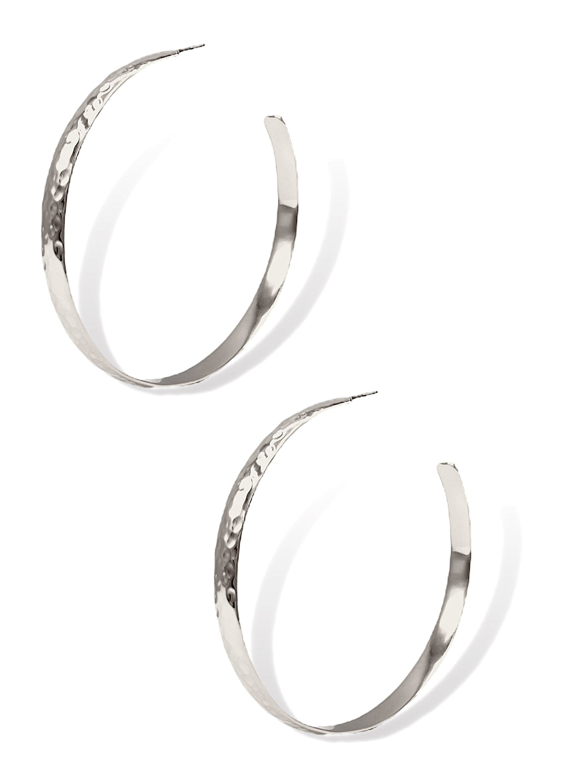 Galilea Textured Hoop Post Earrings-Earrings-JAREDJAMIN Jewelry Online-Silver-JAREDJAMIN - Fashion Jewelry &amp; Accessories