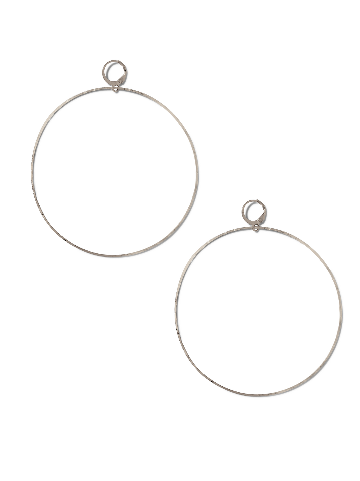 Silver Halo Textured Hoop Earrings-Earrings-JAREDJAMIN Jewelry Online-JAREDJAMIN - Fashion Jewelry &amp; Accessories