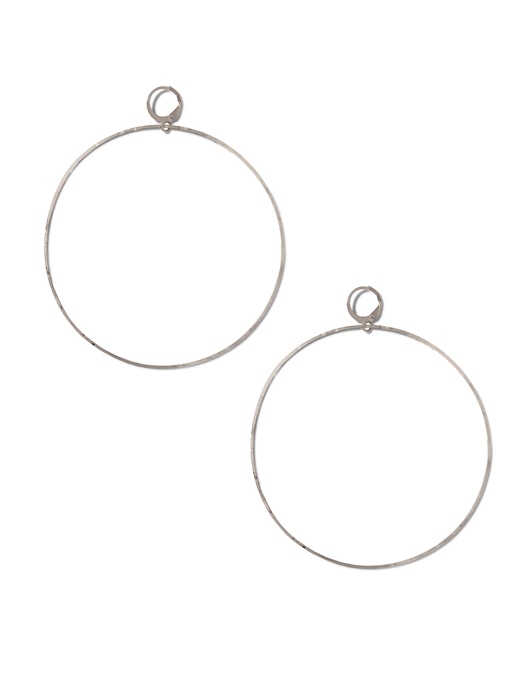 Silver Halo Textured Hoop Earrings-Earrings-JAREDJAMIN Jewelry Online-JAREDJAMIN - Fashion Jewelry & Accessories