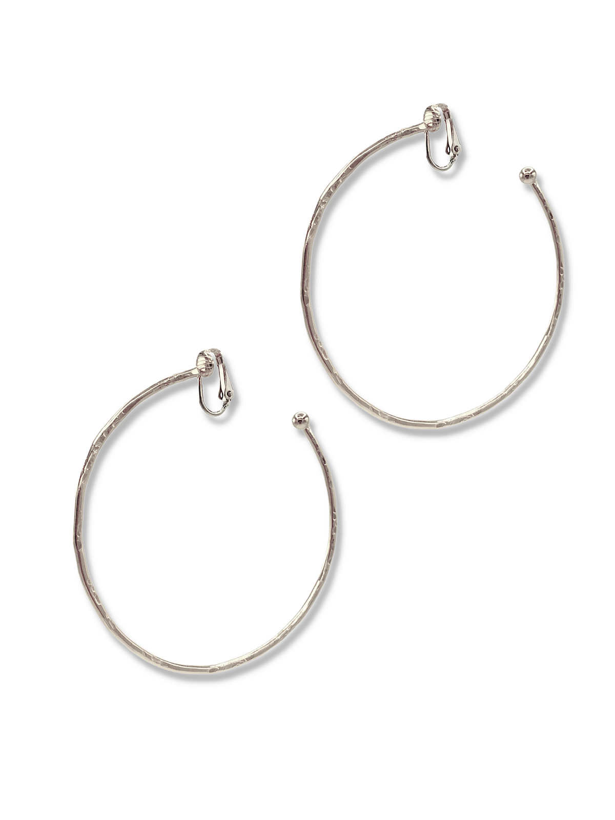 Silver Medium Hooptastic Clipon Hoop Earrings-Earrings-JAREDJAMIN Jewelry Online-JAREDJAMIN - Fashion Jewelry &amp; Accessories