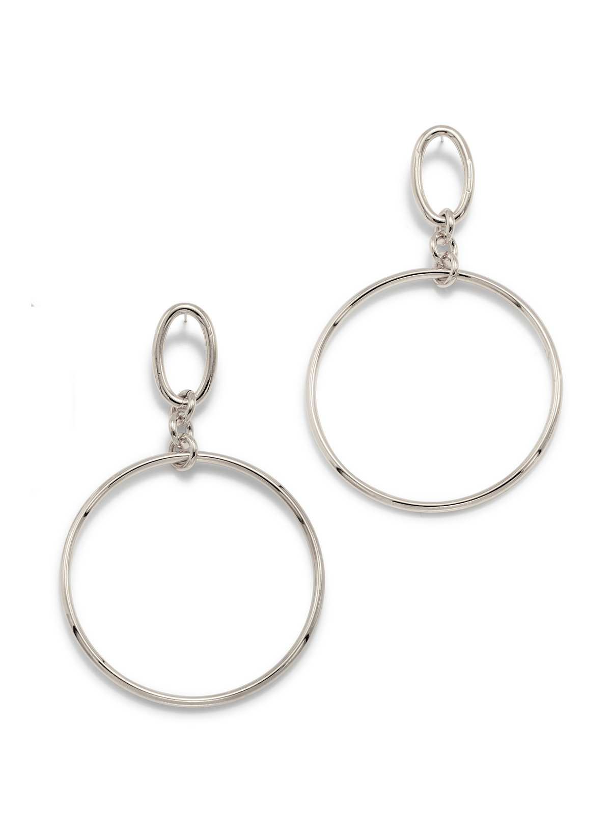 Silver Ophelia Drop Hoop Earrings-Earrings-JAREDJAMIN Jewelry Online-JAREDJAMIN - Fashion Jewelry &amp; Accessories