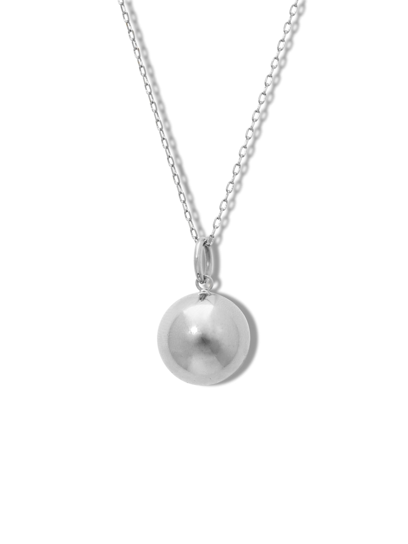 Silver Orbita Smooth Ball Necklace Pendant Charm-Pendant Charms-JAREDJAMIN Jewelry Online-JAREDJAMIN