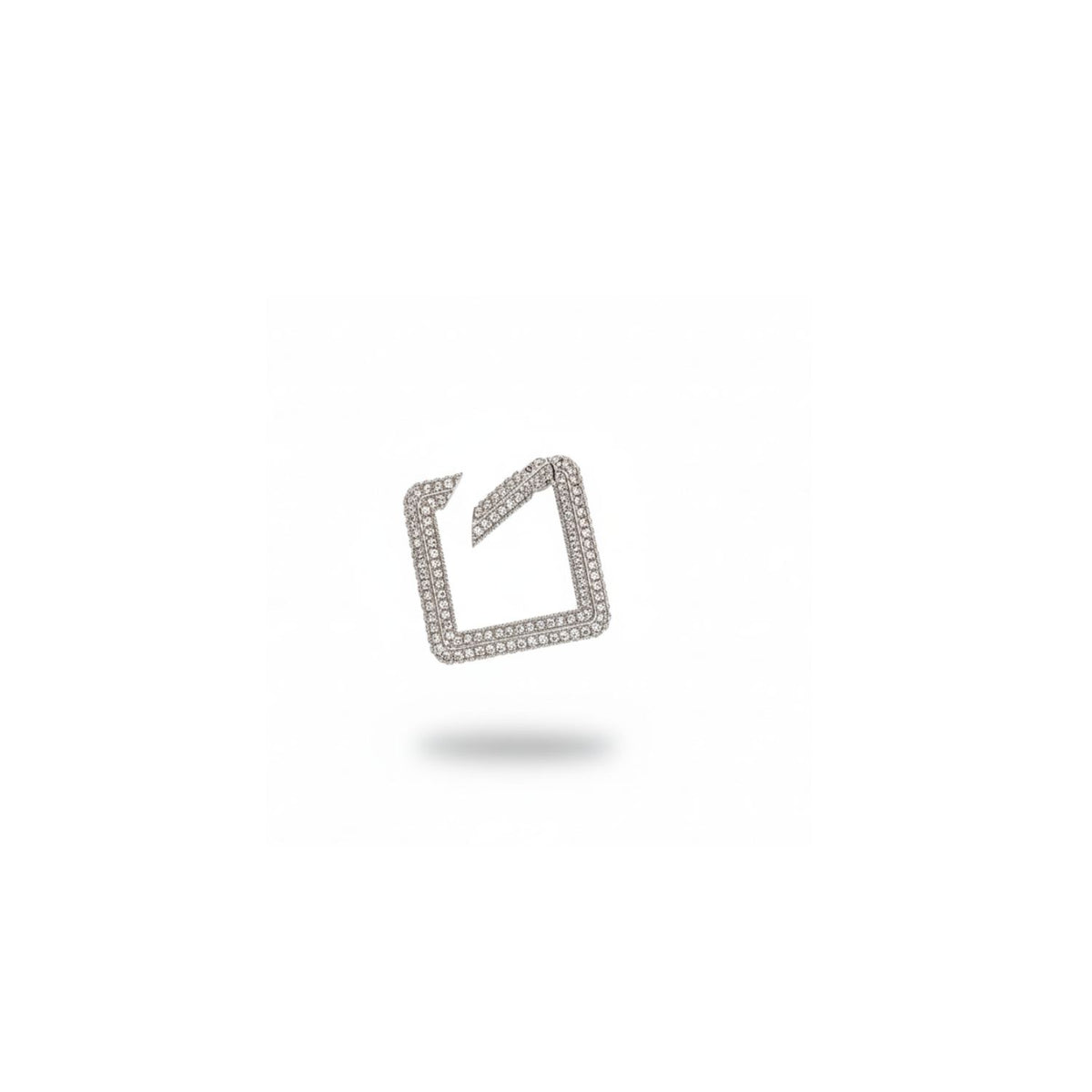 Diamond pavé sculpts this modular share icon, its facets refracting light in a quietly luminous outline—hand-assembled in our West Hollywood studio using small-batch, eco-conscious methods. Style Note: Elevates tech, from silk blouses to sharp tailoring.