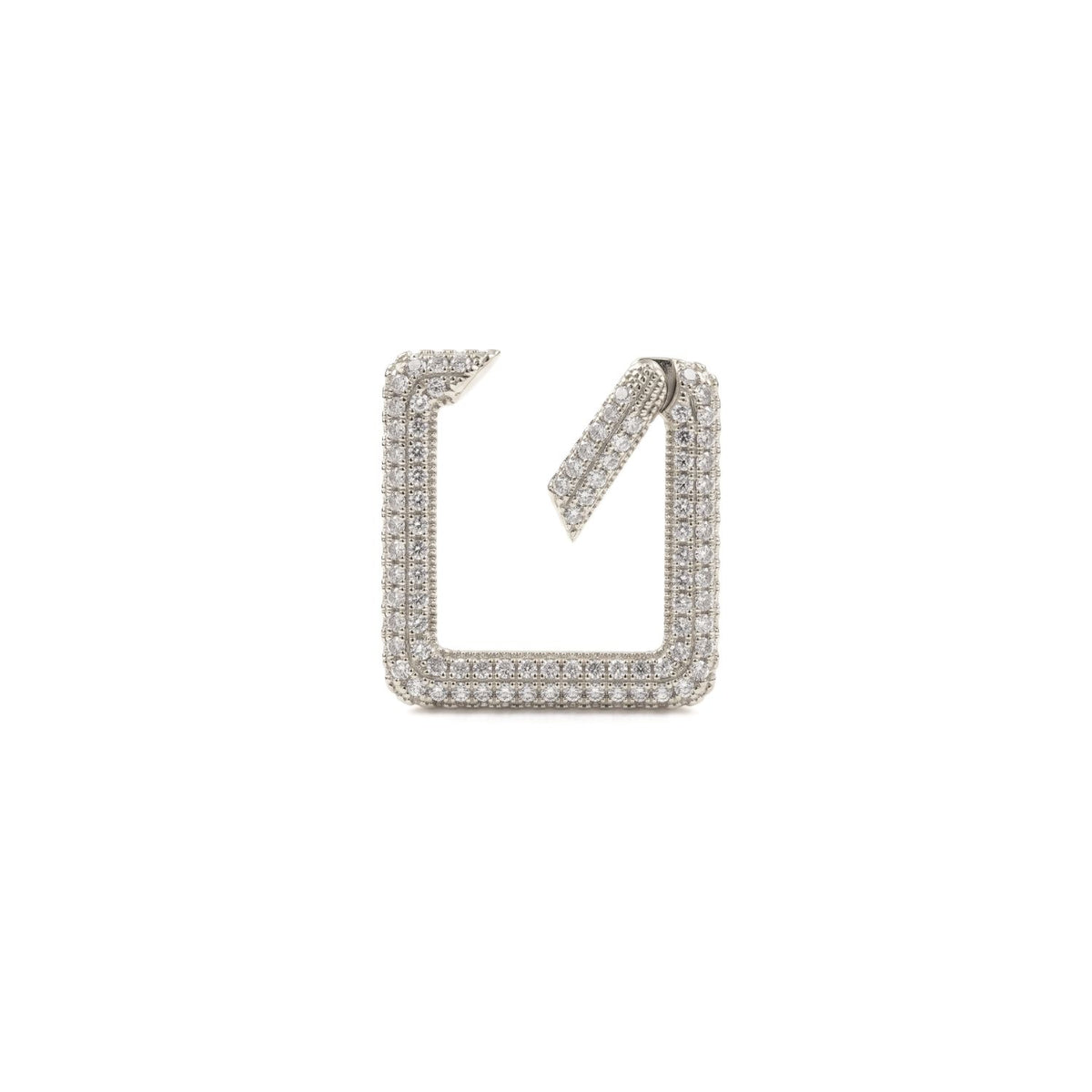 Broche Cuadrado Pavé Plateado
