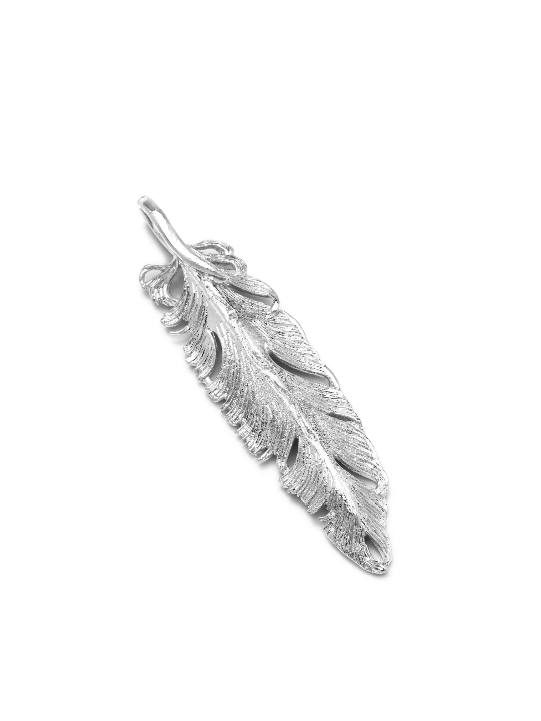 Silver Plume Pendant Charm-Pendant Charms-JAREDJAMIN Jewelry Online-JAREDJAMIN