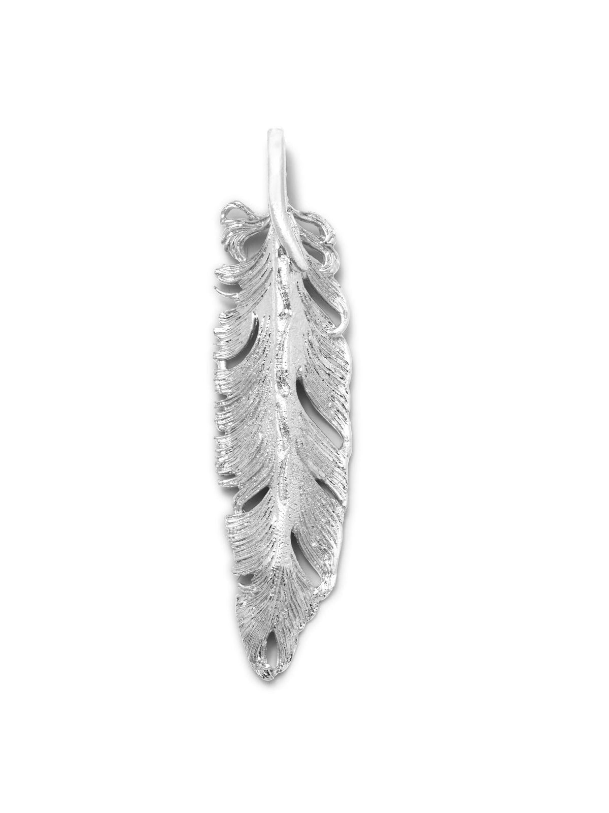 Silver Plume Pendant Charm-Pendant Charms-JAREDJAMIN Jewelry Online-JAREDJAMIN