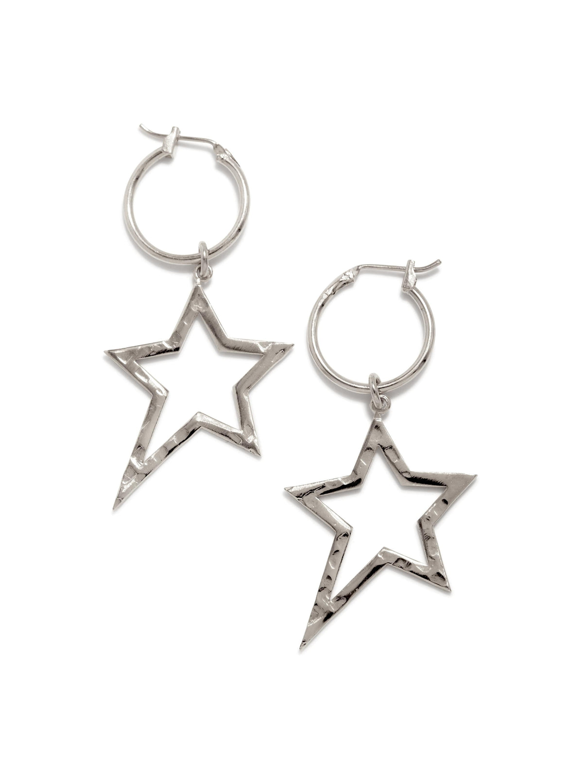 Silver Shooting Star Dust Hoop Earrings-Earrings-JAREDJAMIN Jewelry Online-JAREDJAMIN - Fashion Jewelry &amp; Accessories