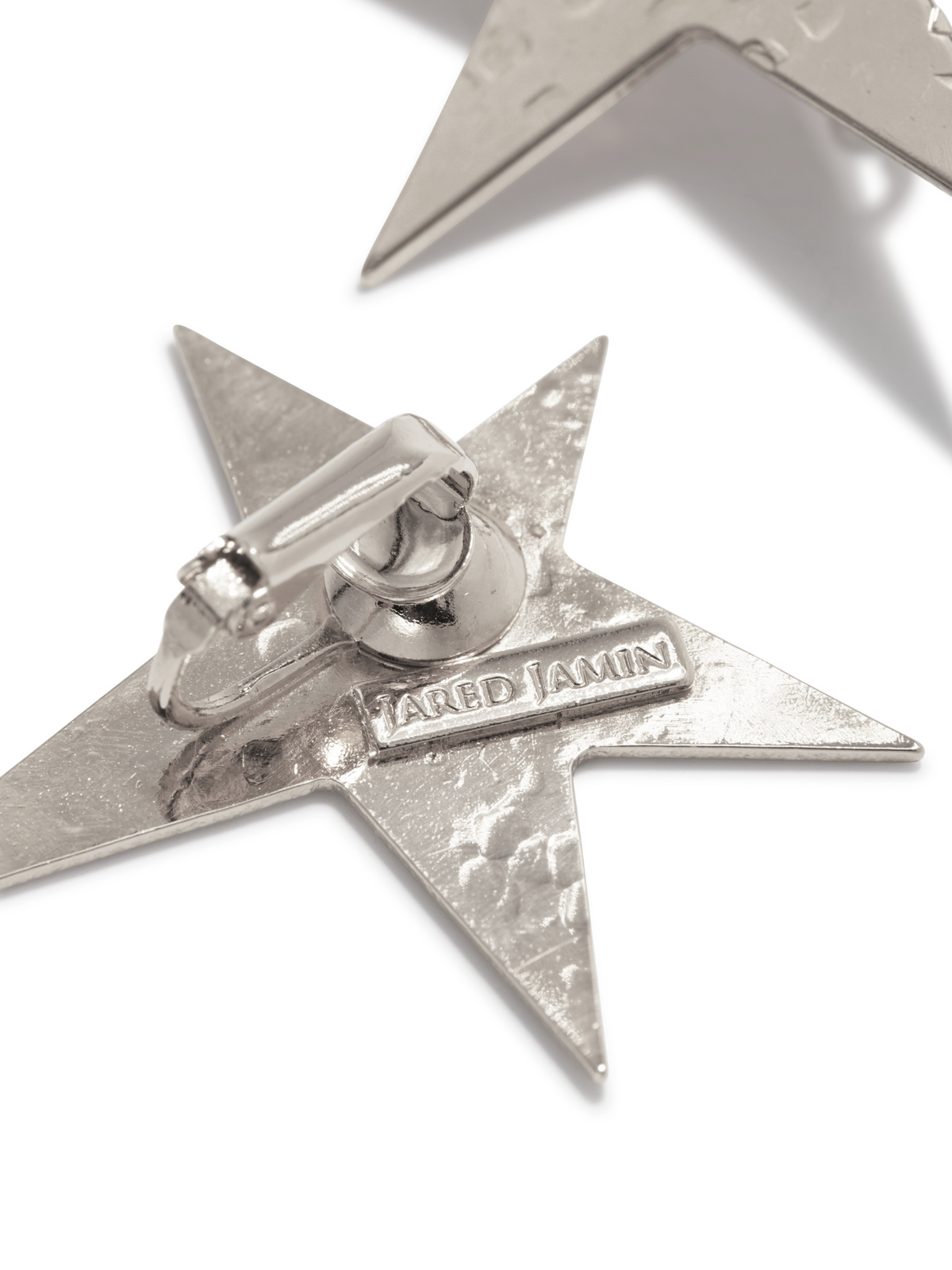 Silver Shooting Star Clip-on Earrings-Earrings-JAREDJAMIN Jewelry Online-JAREDJAMIN - Fashion Jewelry &amp; Accessories