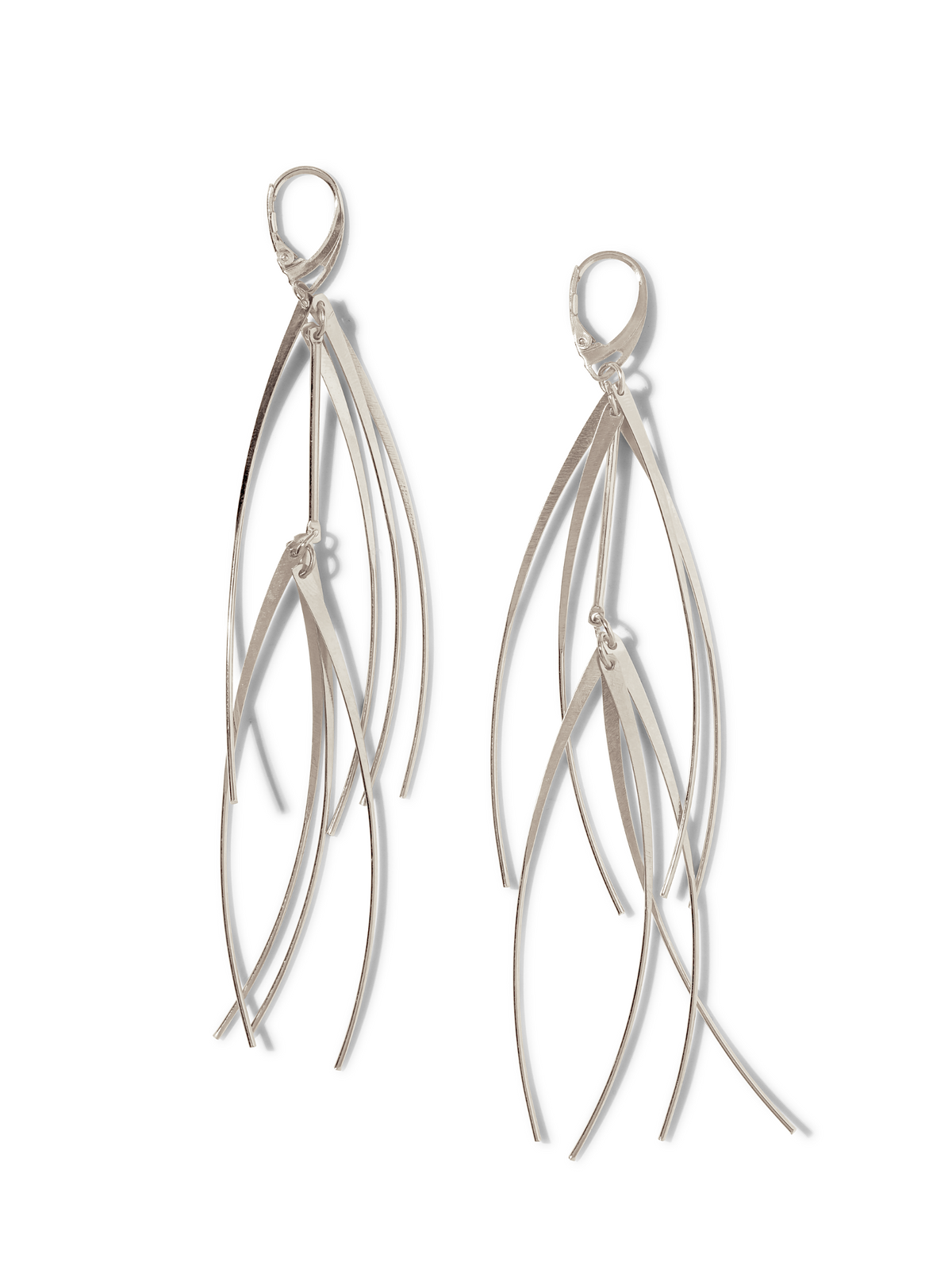 Silver Short Tinsel Earrings-Earrings-JAREDJAMIN Jewelry Online-JAREDJAMIN - Fashion Jewelry &amp; Accessories