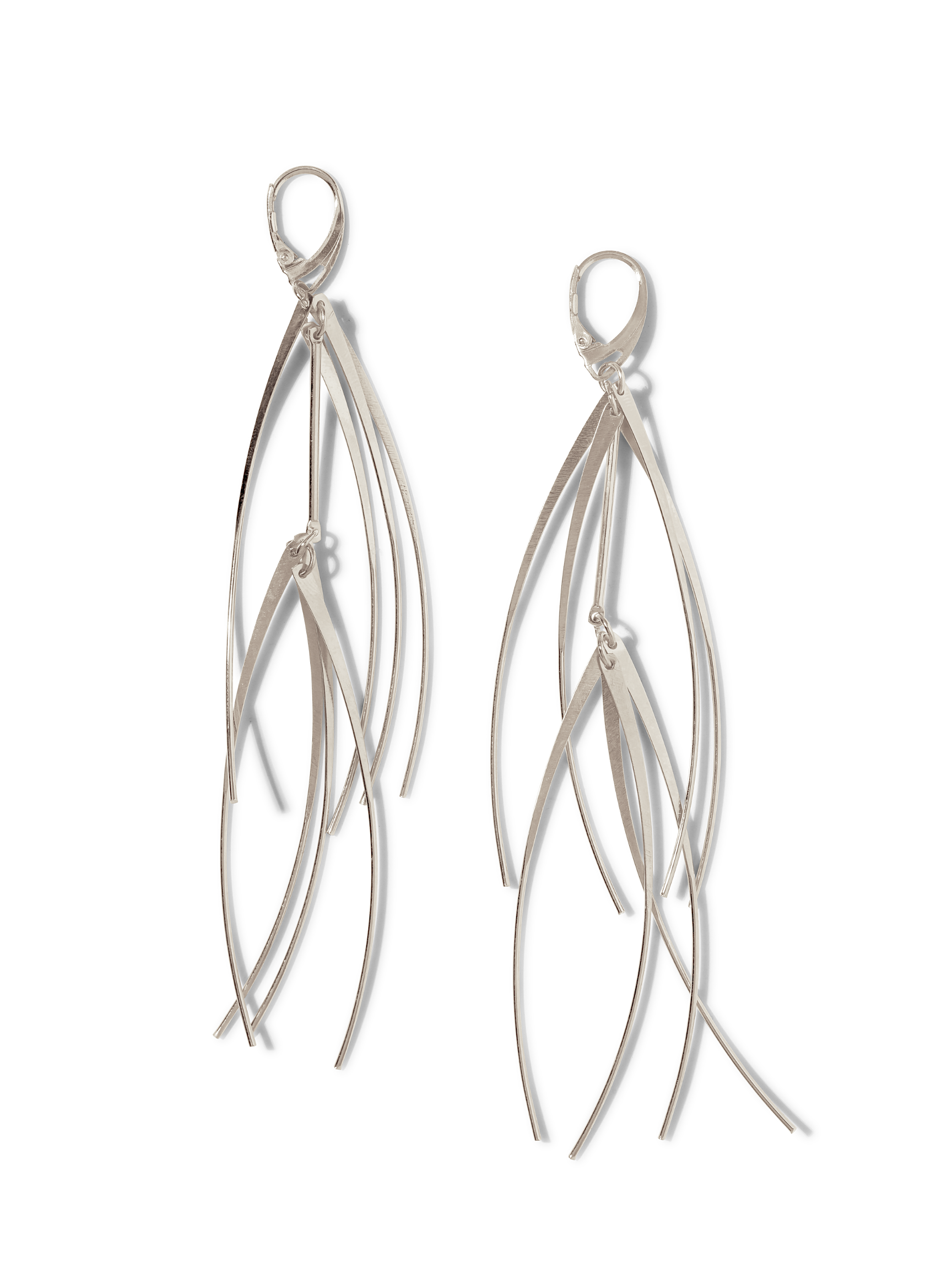 Silver Short Tinsel Earrings-Earrings-JAREDJAMIN Jewelry Online-JAREDJAMIN - Fashion Jewelry & Accessories