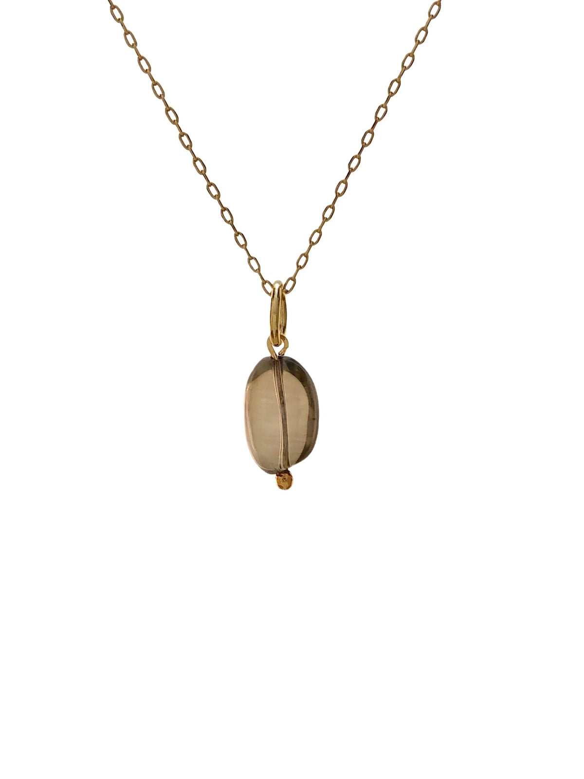 Smoky Quartz Pebble Necklace Pendant Charm-Pendant Charms-JAREDJAMIN Jewelry Online-JAREDJAMIN - Fashion Jewelry &amp; Accessories