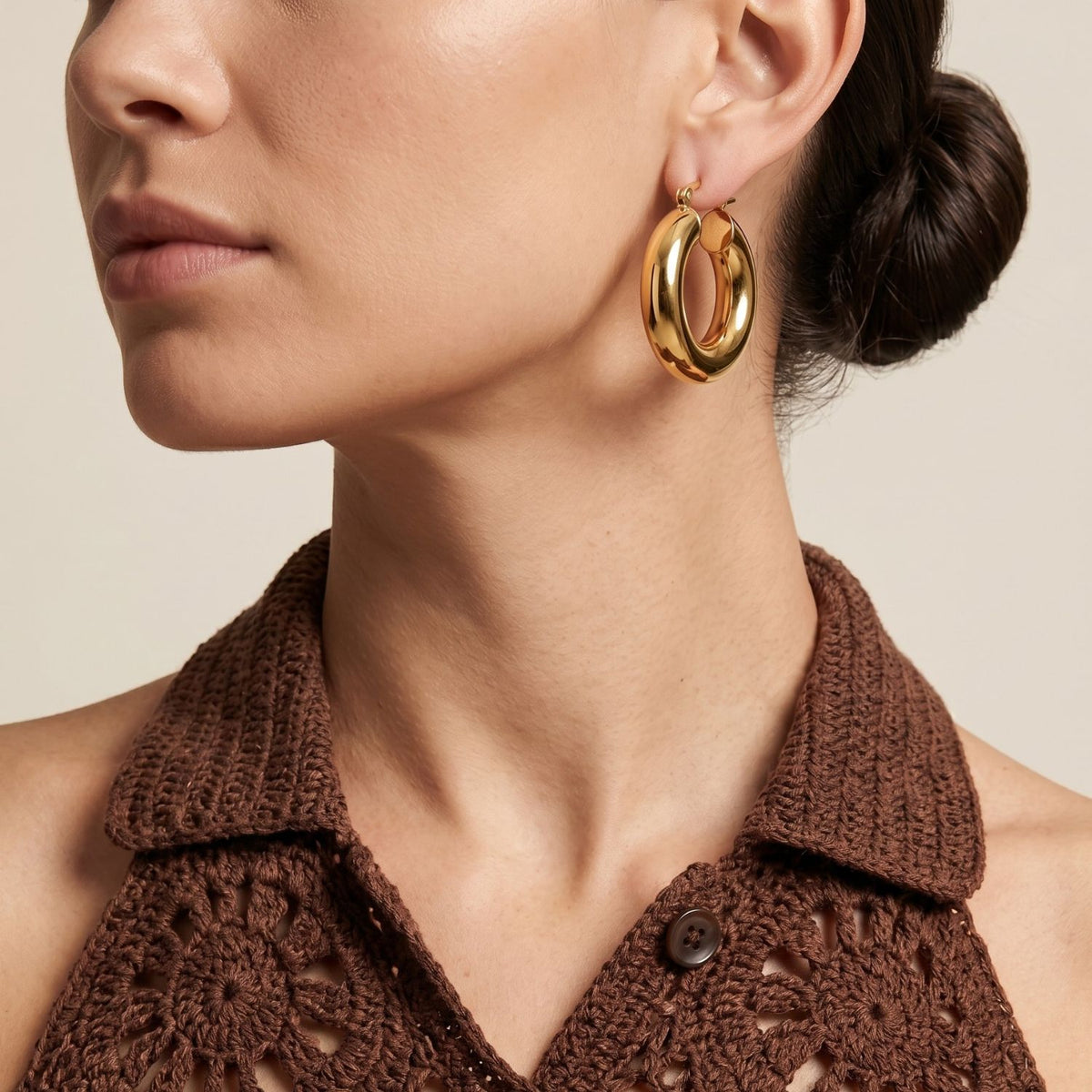 Pendientes de aro lisos Doughnut