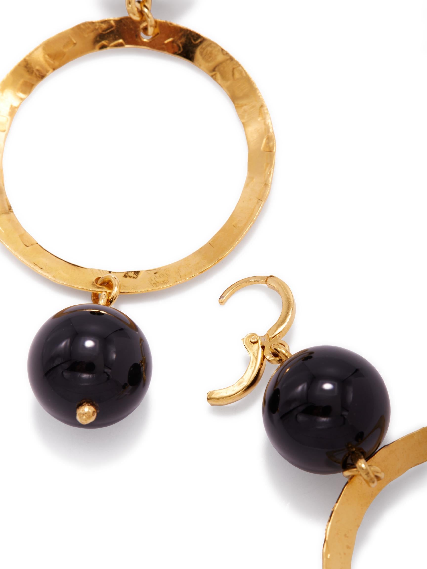 Ursula Gold Onyx Earrings-Earrings-JAREDJAMIN Jewelry Online-JAREDJAMIN