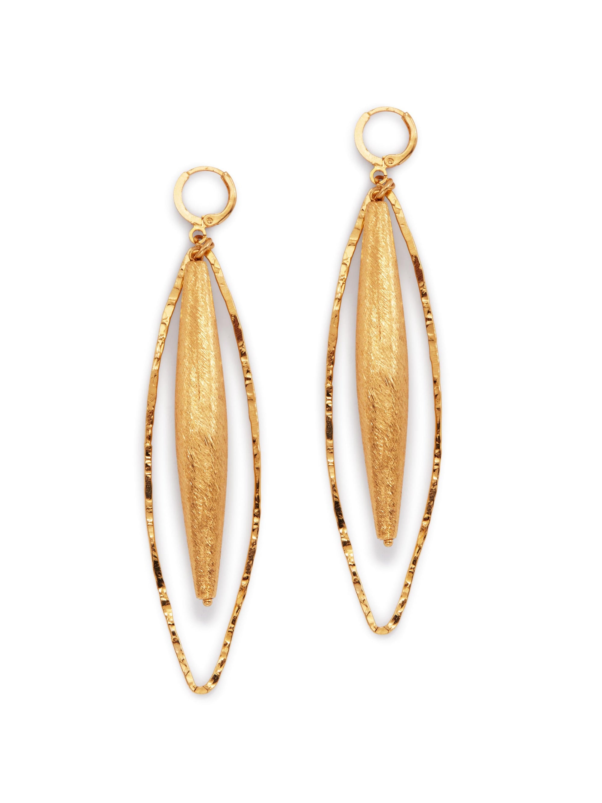 Zeppelin Hailey Gold Leverback Earrings-Earrings-JAREDJAMIN Jewelry Online-JARED JAMIN