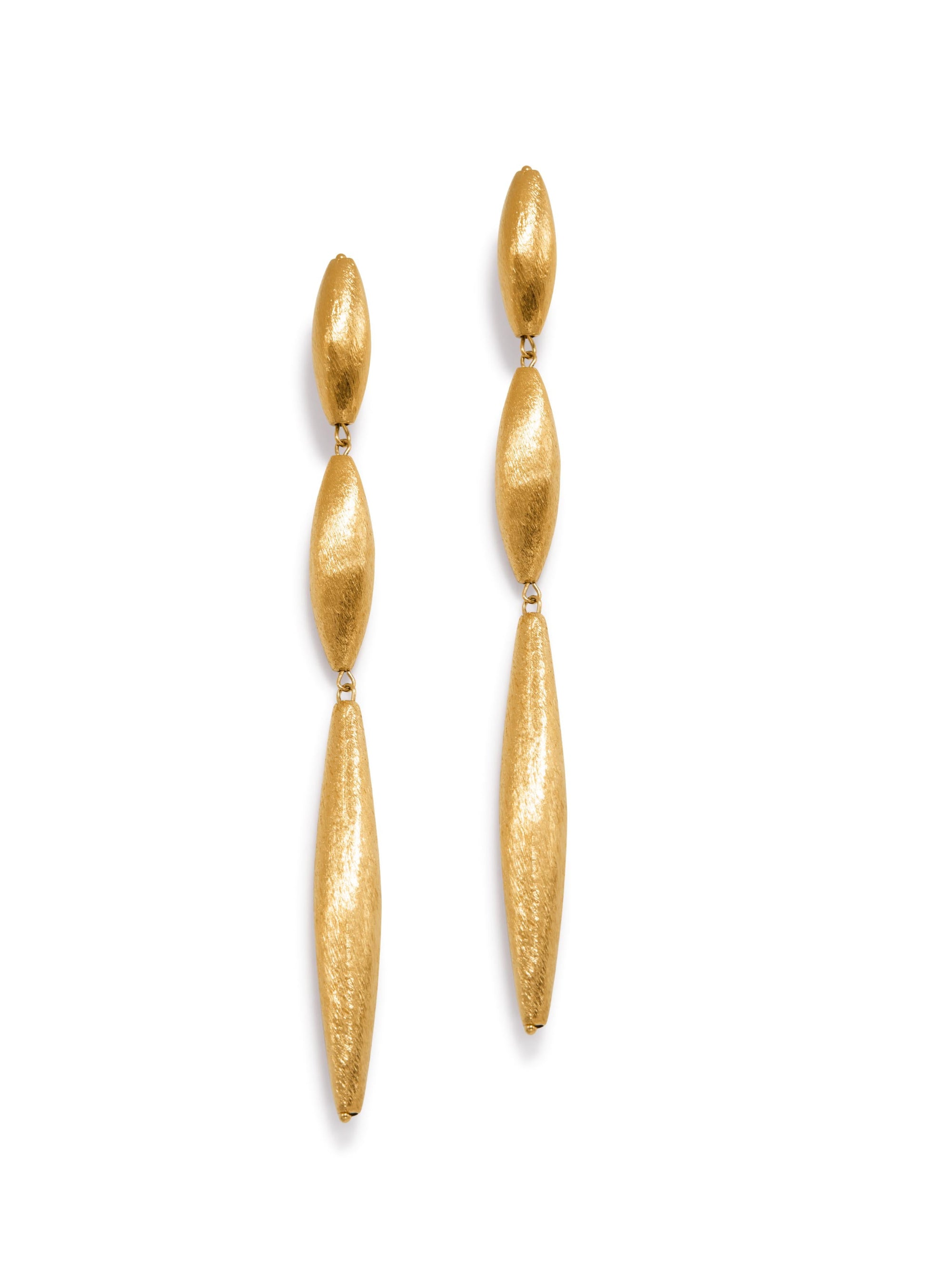 Zeppelin Isla Three Drop Gold Earrings-Earrings-JAREDJAMIN Jewelry Online-JARED JAMIN