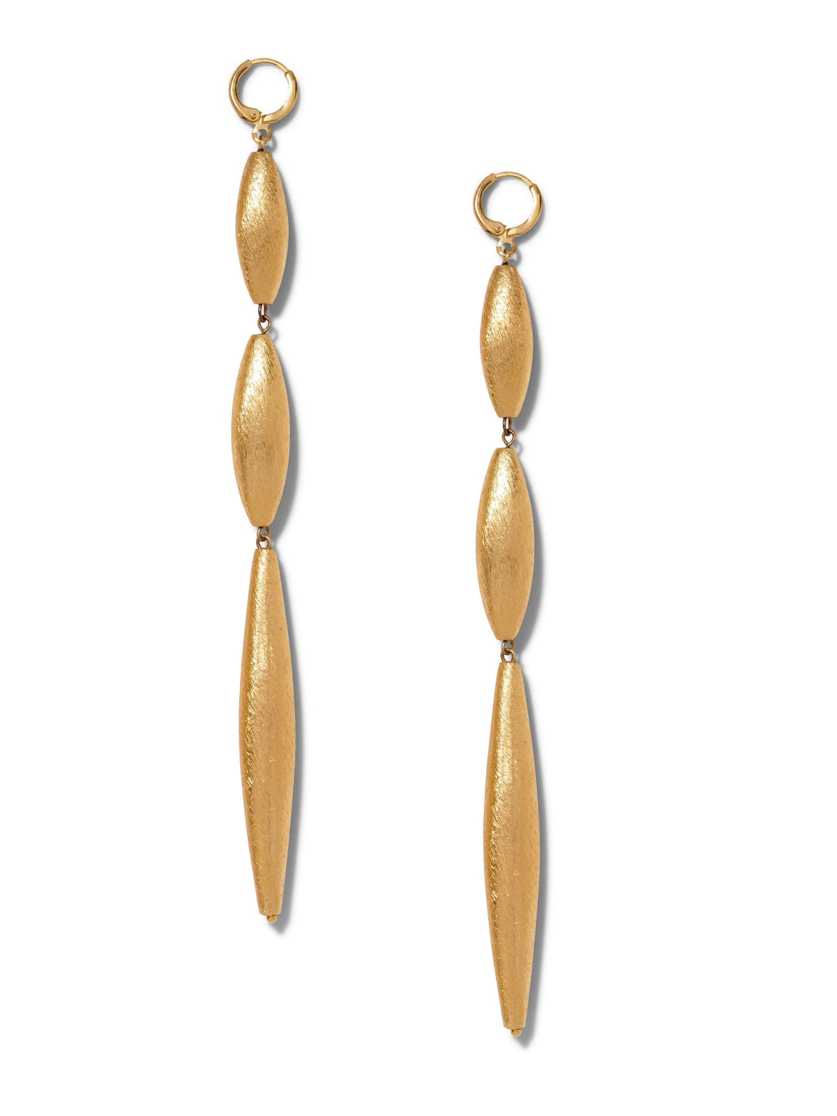 Zeppelin Cora 3 Drop Gold Leverback Earrings-Earrings-JAREDJAMIN Jewelry Online-JAREDJAMIN