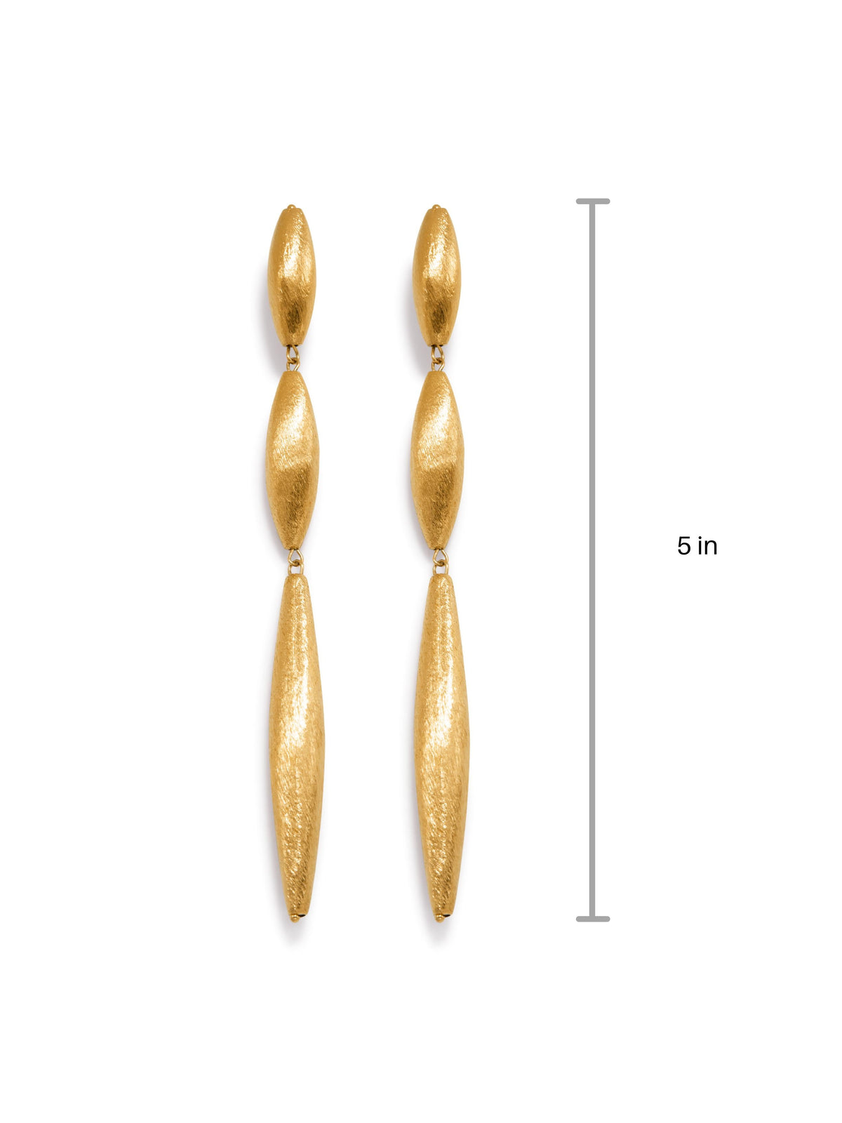 Zeppelin Isla Three Drop Gold Earrings-Earrings-JAREDJAMIN Jewelry Online-JARED JAMIN