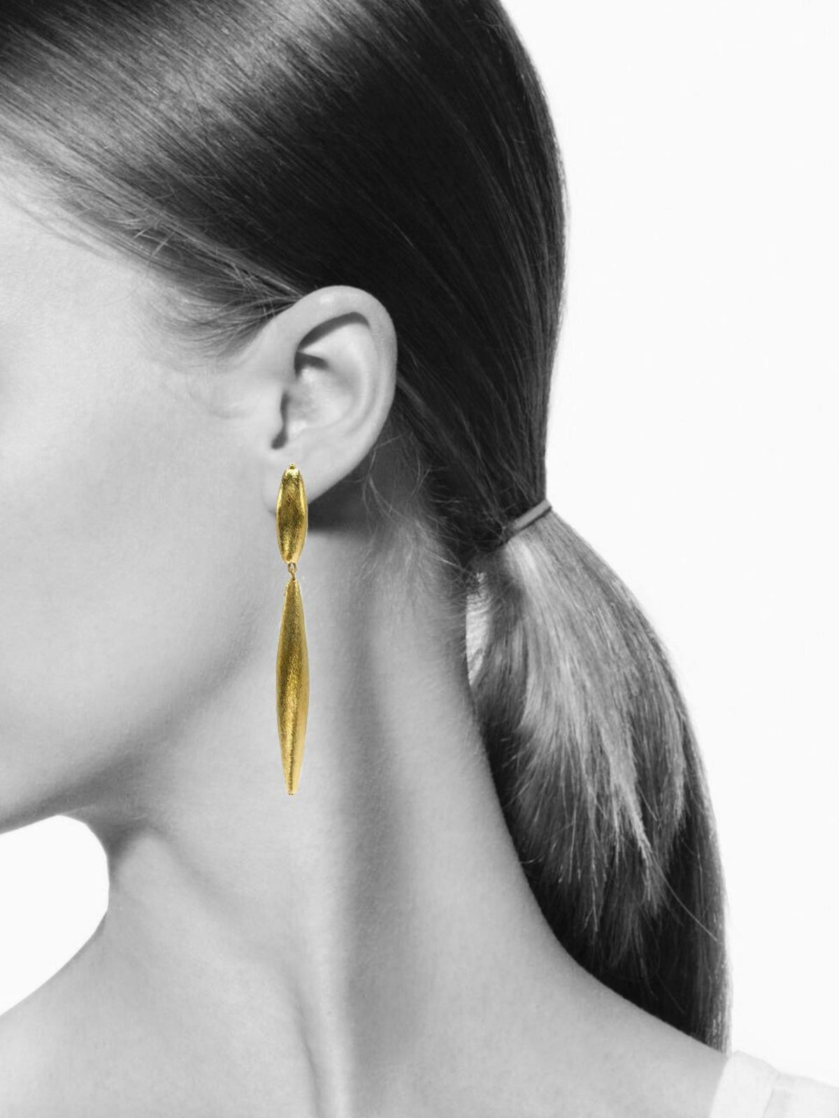 Zeppelin Isla Two Drop Gold Earrings-Earrings-JAREDJAMIN Jewelry Online-JARED JAMIN