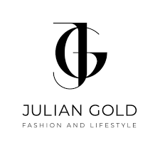Minimalist logo featuring the overlapping black letters "J" and "G" in a stylized design. Below, the text "JULIAN GOLD" is in uppercase, with "FASHION AND LIFESTYLE" in smaller capital letters beneath it, all on a white background.