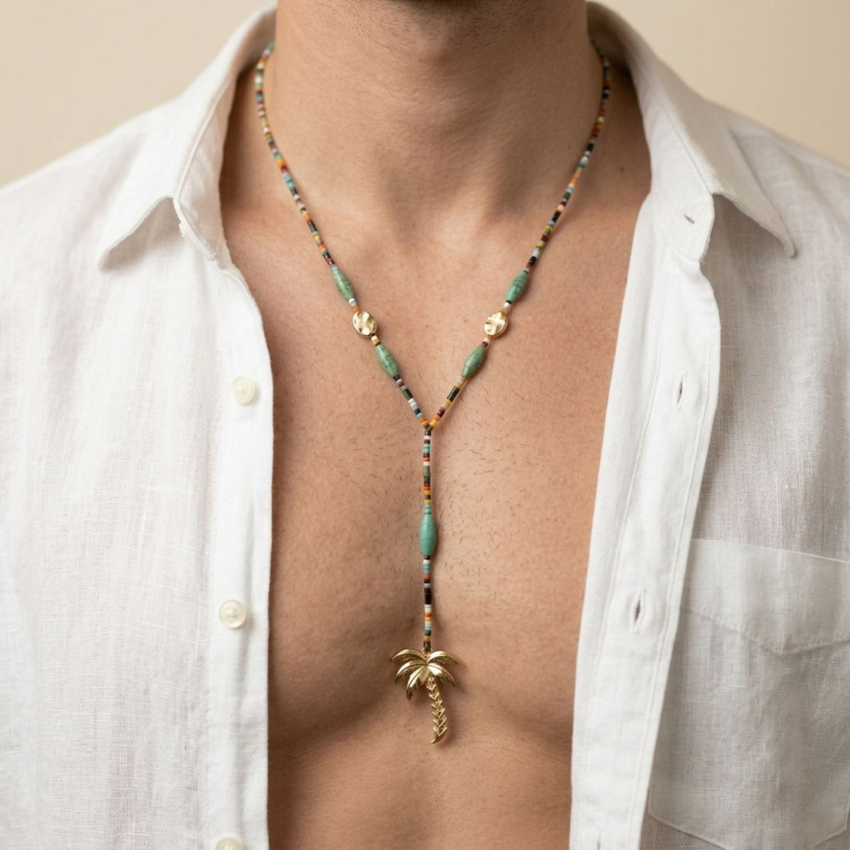 Bora Palm Pendant Y-Necklace