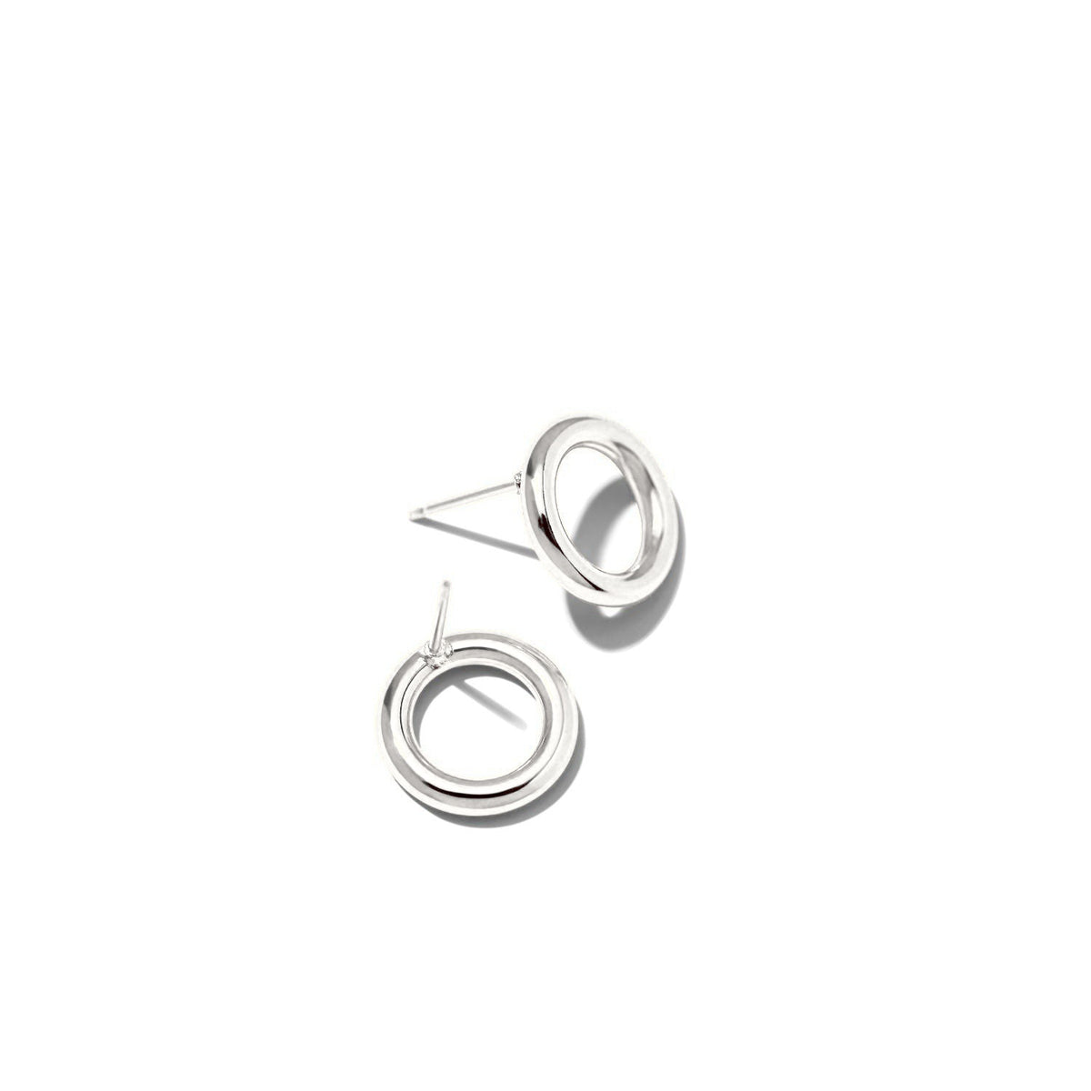 Silver Small Rhodri Circular Post Earrings