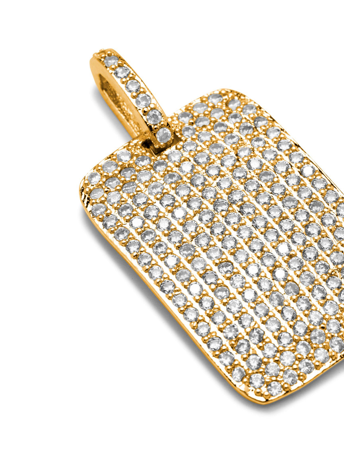 Gold Pavé Dog Tag Necklace Pendant Charm-Pendant Charms-JAREDJAMIN Jewelry Online-JAREDJAMIN
