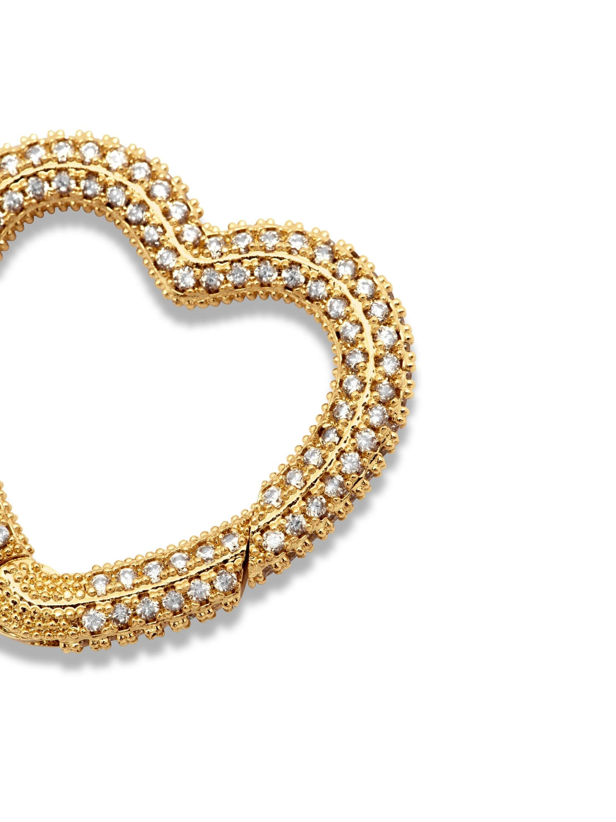 Gold Heart Pavé Clicker Clasp-Pendant Charms-JAREDJAMIN Jewelry Online-JAREDJAMIN