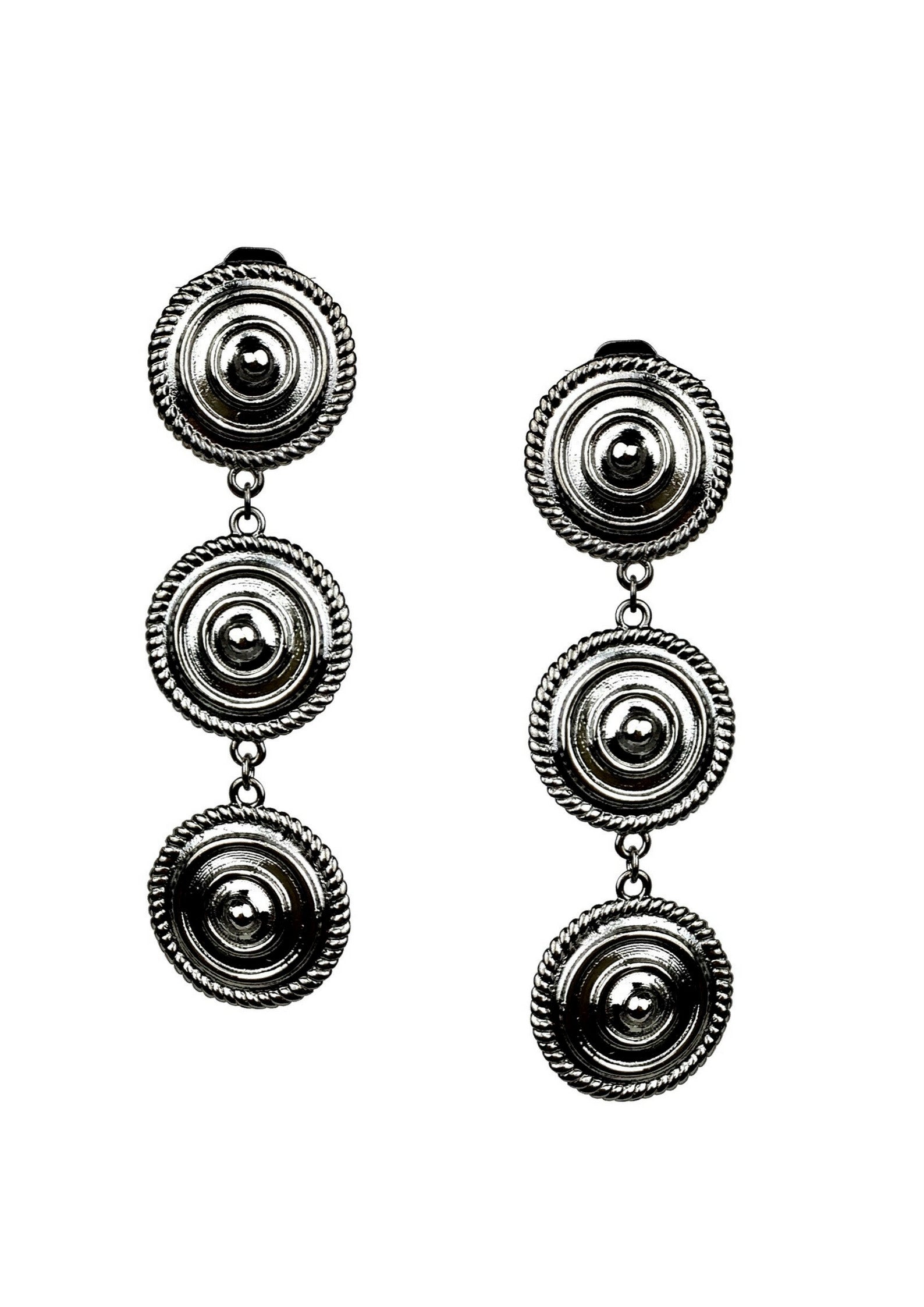 Minerva Black Clip Earrings-Earrings-JAREDJAMIN Jewelry Online-Gunmetal-JARED JAMIN
