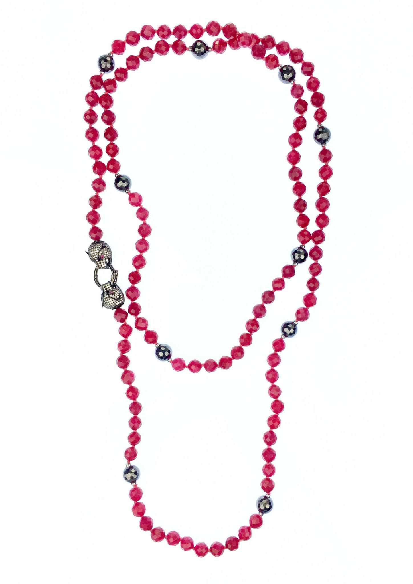 Prying Panthers Necklace-Necklaces-JAREDJAMIN Jewelry Online-Pink-JARED JAMIN