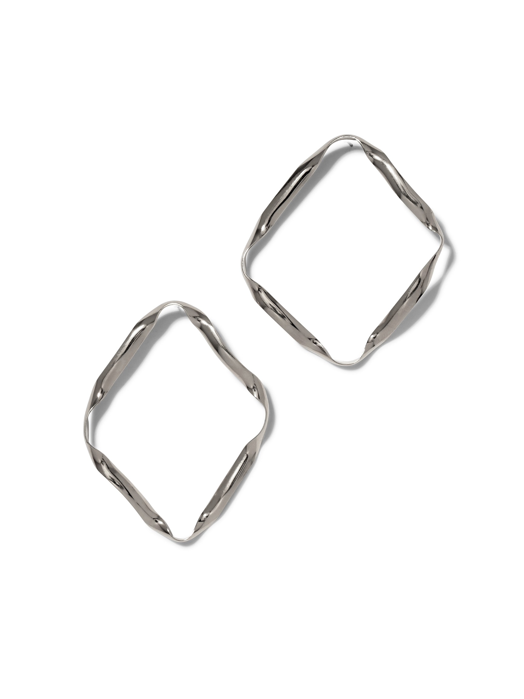 Silver Ribbonelle Earrings-Earrings-JAREDJAMIN Jewelry Online-JAREDJAMIN - Fashion Jewelry & Accessories