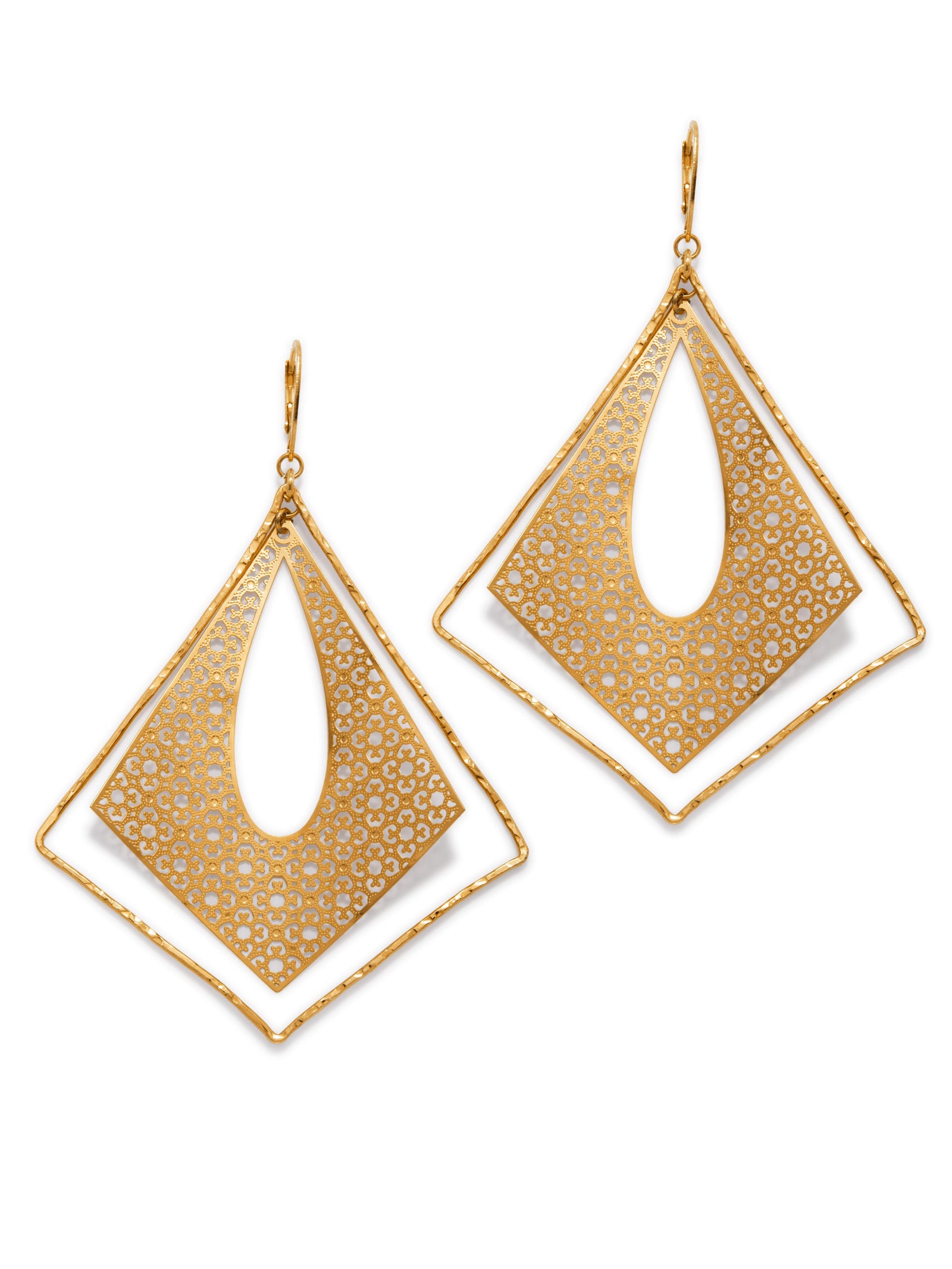 Tudor Temptations Gold Leverback Earrings-Earrings-JAREDJAMIN Jewelry Online-JARED JAMIN